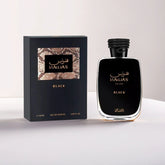 Rasasi Hawas Black Perfume Spray 100ml for men, featuring a sleek bottle and elegant packaging.