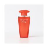 Sh'mallow Fluff Perfume bottle in bright orange, featuring a sleek design and silver accents.